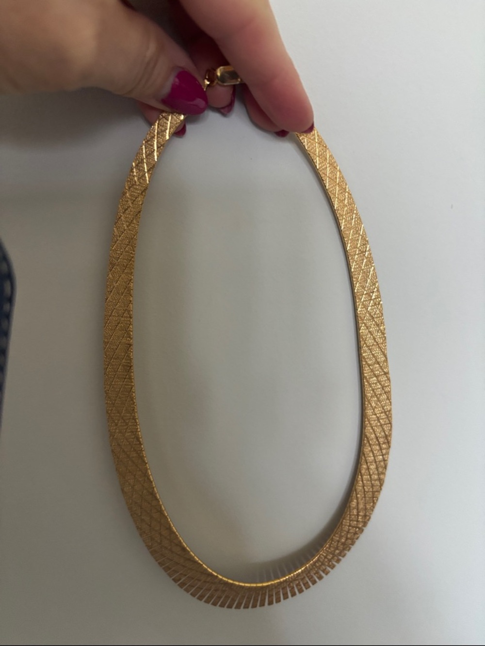 Gold-Tone Textured Collar Necklace - Women's Jewelry - Picture 2 of 4